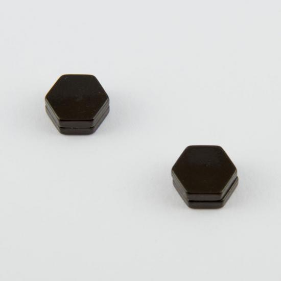 Stainless Steel Çokgen Figürlü Siyah Renkli Mıknatıslı Çelik Erkek Küpe