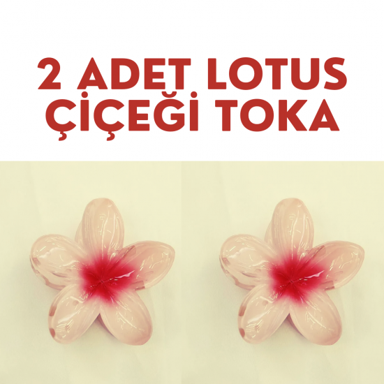 2 li Kırmızı Lotus Çiçeği Toka