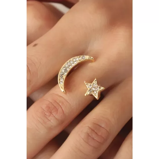 Altın Rengi Ayyıldız Yüzük