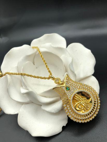 Altın Kaplama Tuğralı Kolye 2