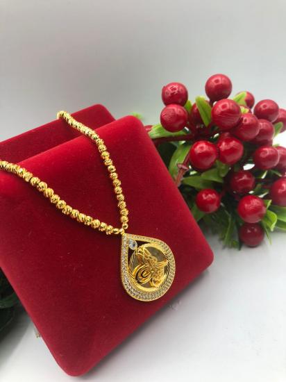 Altın Kaplama Dorika Zincirli Kolye 8