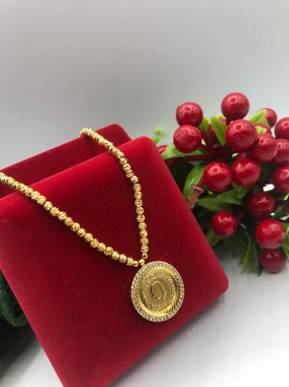 Altın Kaplama Dorika Zincirli Kolye 7