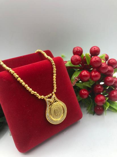 Altın Kaplama Dorika Zincirli Kolye 4