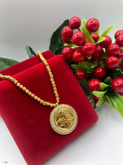 Altın Kaplama Dorika Zincirli Kolye 3