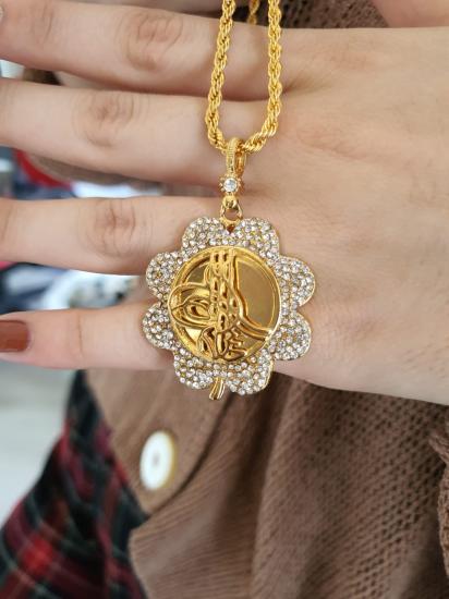 Altın Kaplama Tuğralı Kolye 4