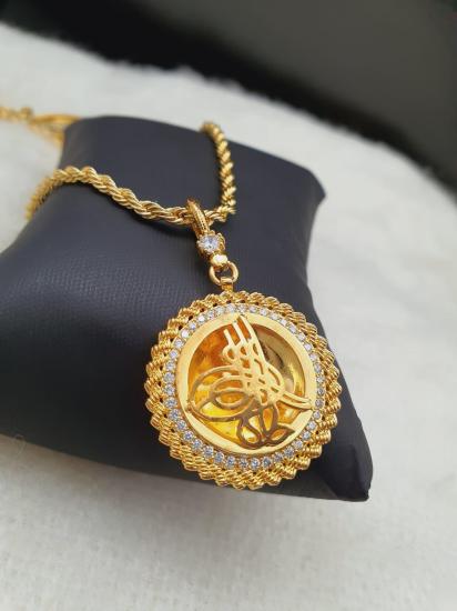 Altın Kaplama Tuğralı Kolye 3