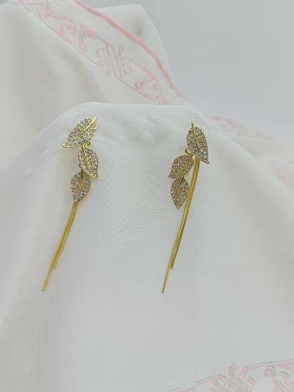 Gümüş Uçlu Zirkon Taşlı Küpe 19