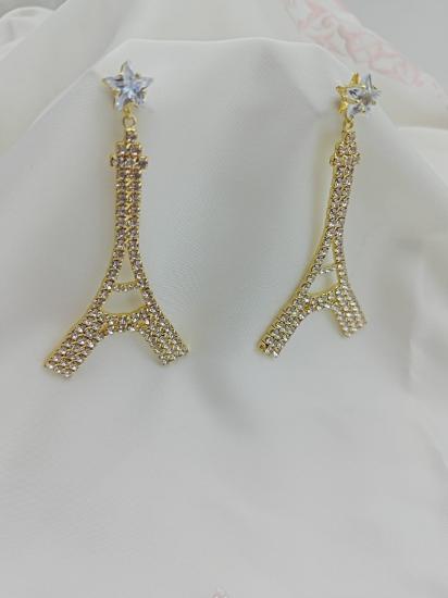 Gümüş Uçlu Zirkon Taşlı Küpe 3