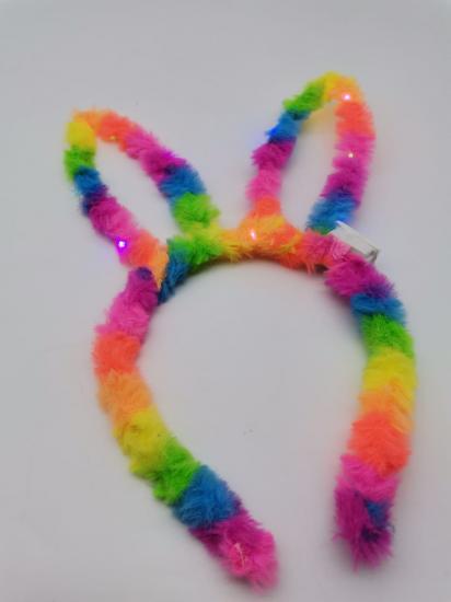 Işıklı Tavşan Kulaklı Rengarenk Taç