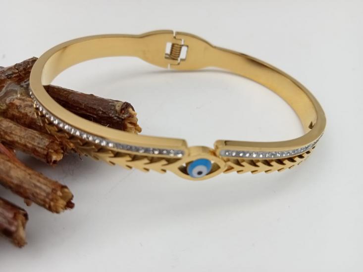 Mavi Boncuklu Çelik kelepçe