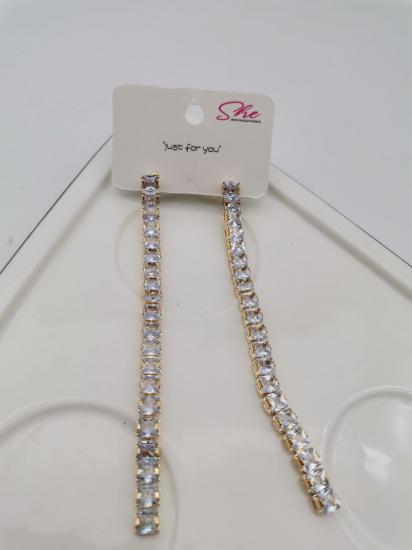 Gümüş Uçlu Zirkon Taşlı Küpe 58