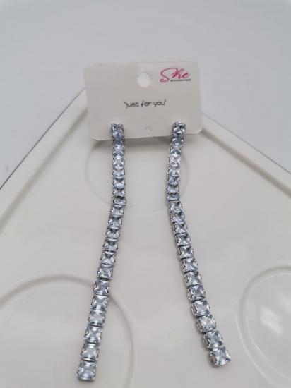 Gümüş Uçlu Zirkon Taşlı Küpe 57