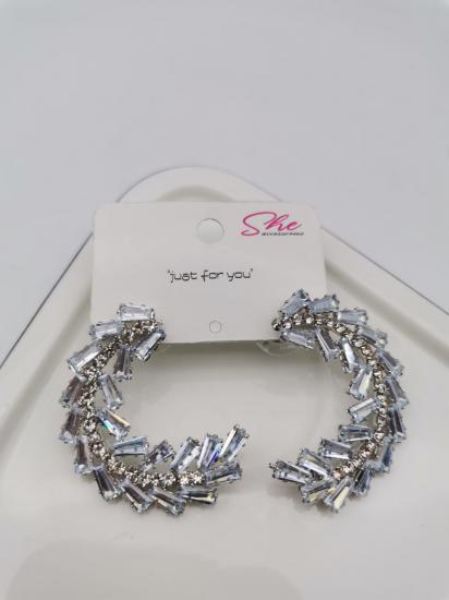 Gümüş Uçlu Zirkon Taşlı Küpe 54