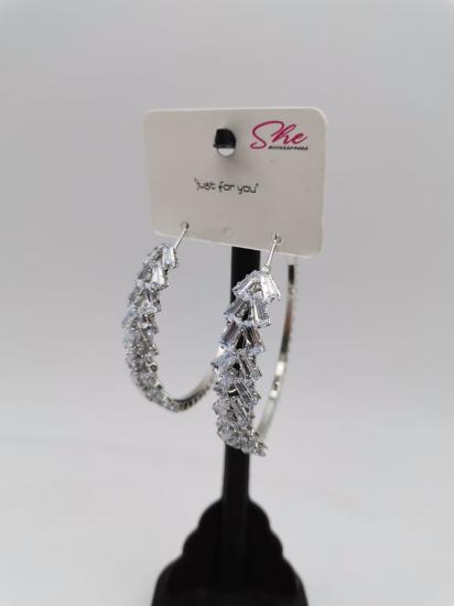 Gümüş Uçlu Zirkon Taşlı Küpe 51