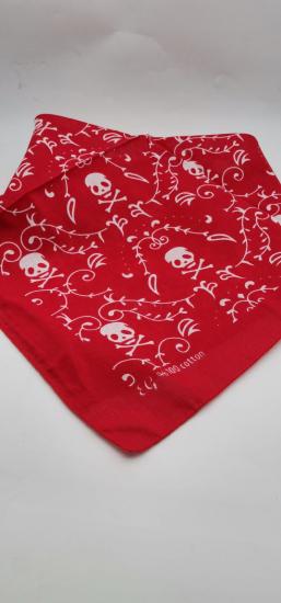 Kuru Kafa Desenli Kırmızı Bandana Fular 