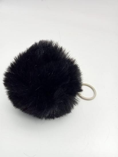 Siyah ponpon anahtarlık