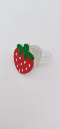 Çilekli Işıklı Çocuk Yüzüğü
