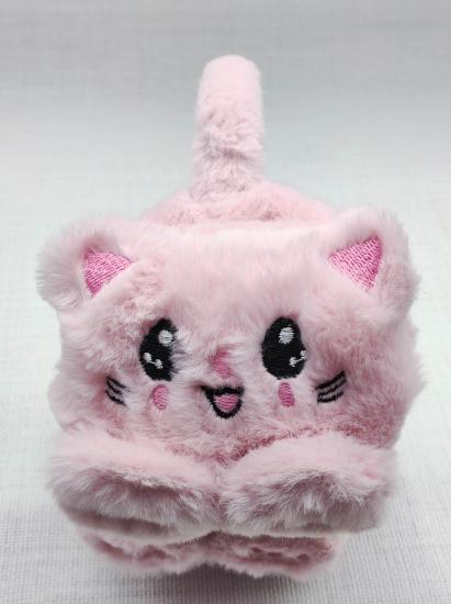 Sevimli Kedi Pembe Peluş Çocuk Kulaklik 