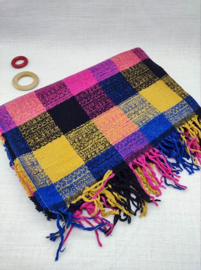 Ekose Rengarenk Kışlık Omuz Şalı